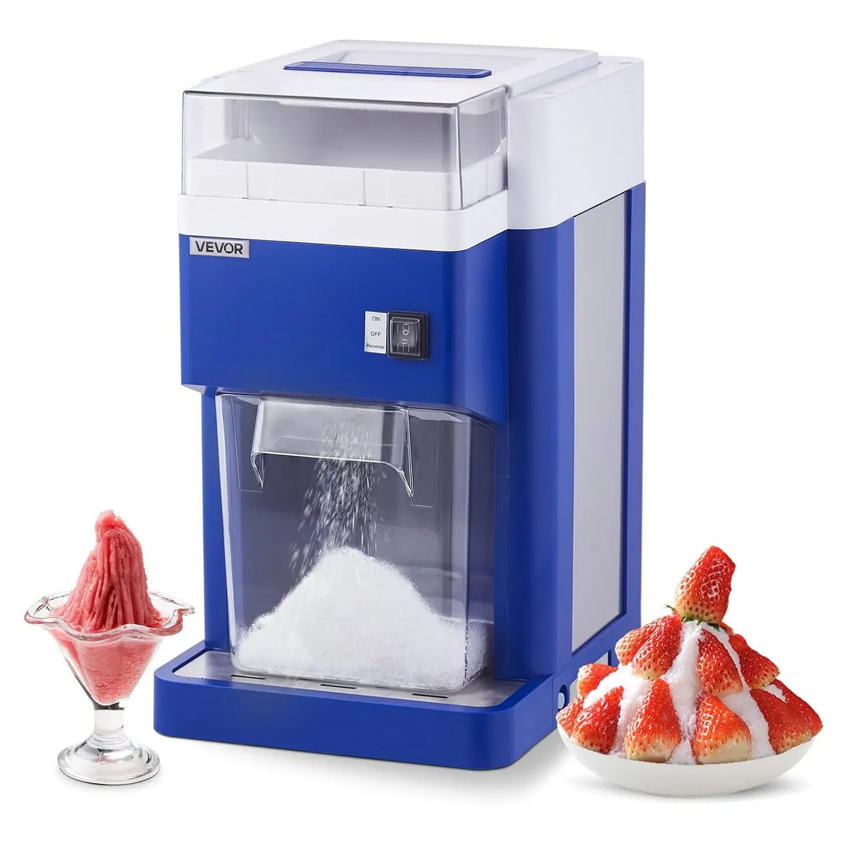 VEVOR Macchina per Ghiaccio, Motore, 1,8 L, 300 W, professionale, acciaio inox, per Ghiaccio Tritato per Coni di Neve Commerciale da 1