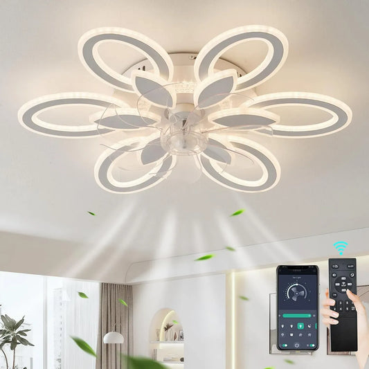 Ventilatore, LED, timer, decorazione del soggiorno, bianco