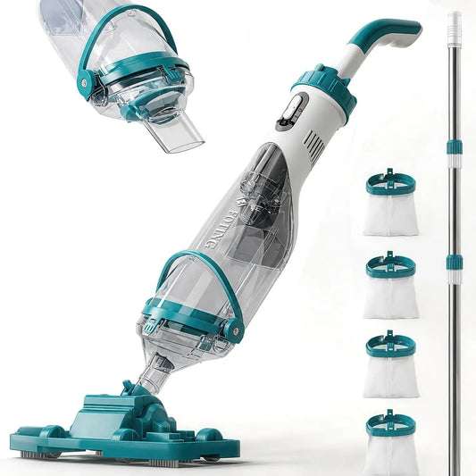 Aspirapolvere, FOTING, durata fino a 60 minuti, aspirazione fino a 4300 l/h, pulitore per piscina con 4 filtri
