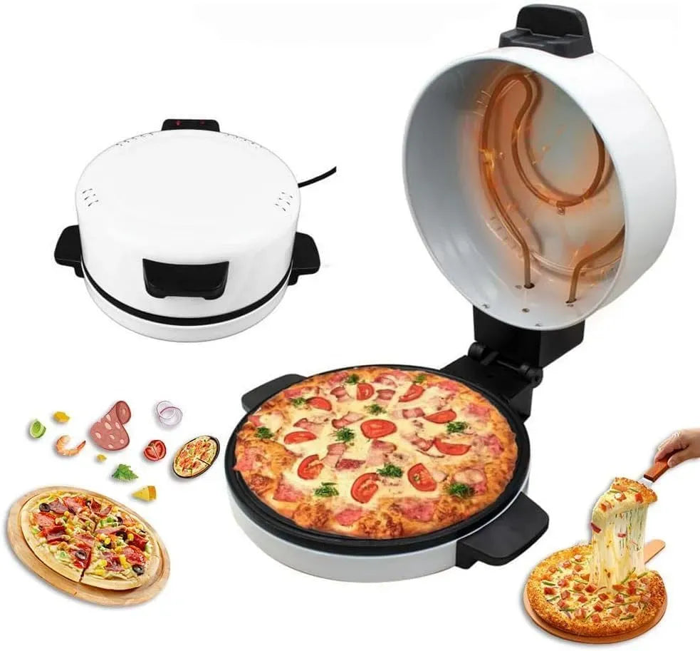 Forno elettrico per pizza, 2000 W, portatile, rivestimento antiaderente, Pancake Maker per Interni con Superficie Antiaderente