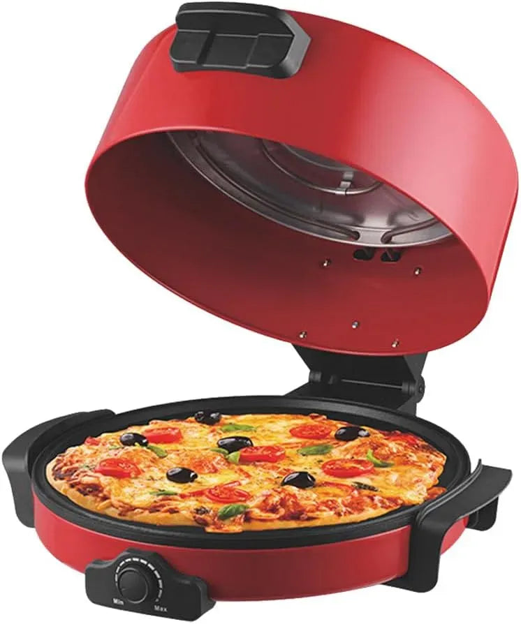 Forno elettrico per pizza, portatile, rivestimento antiaderente, teglia elettrica portatile con controllo della temperatura