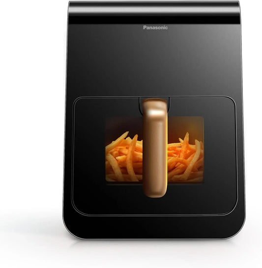 Panasonic NF-CC600AXE Friggitrice ad aria, 6 L, 11 programmi, 80 a 200 °C, timer, vapore, display LCD, nero, Vapore Delicato