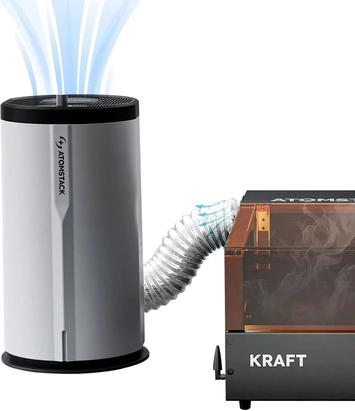 Purificatore d'aria, ATOMSTACK, sistema di filtraggio a 5 strati, efficienza di filtrazione del 99,9%