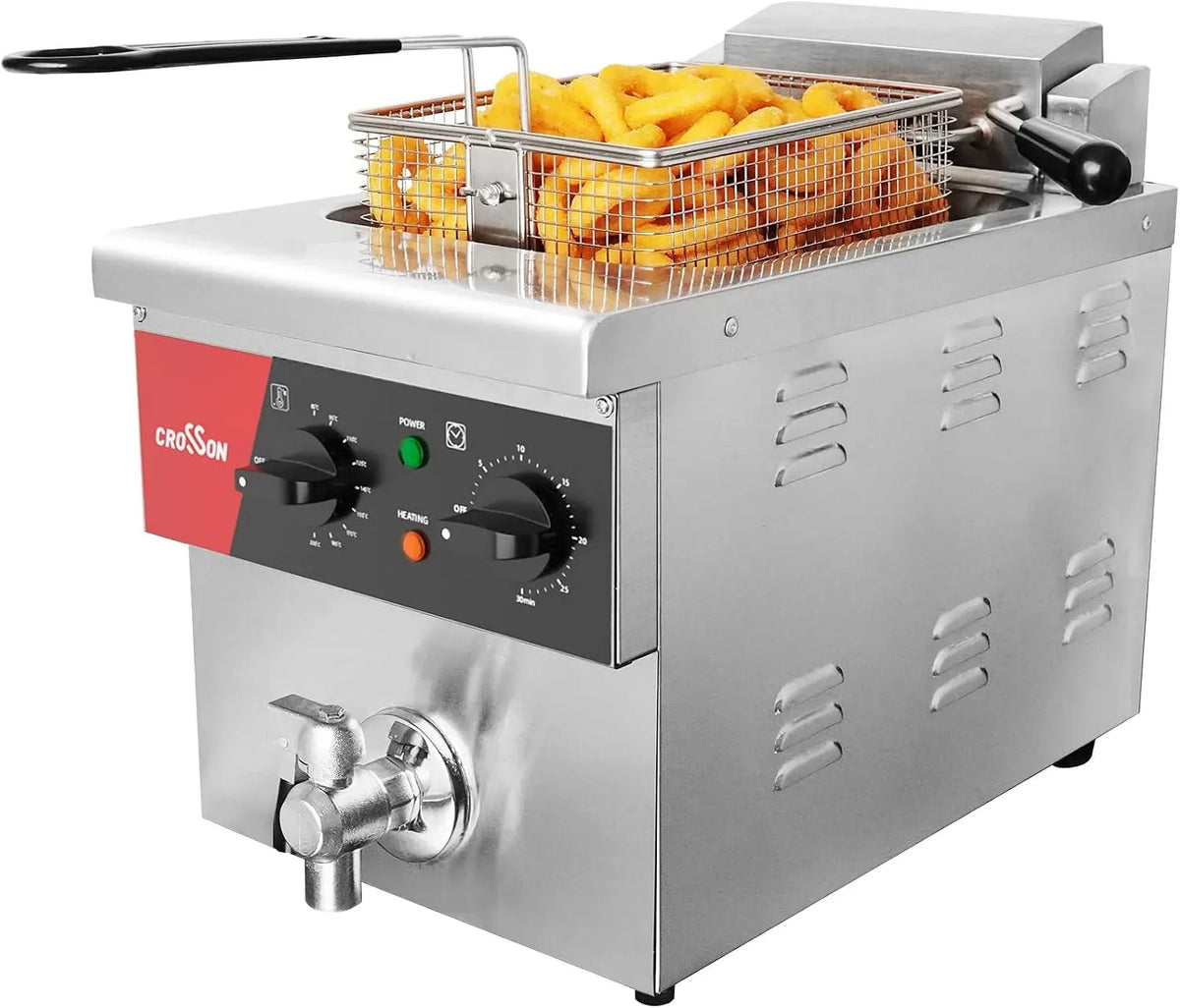 Rubinetto da cucina, 8 L, 3250 W, 80 a 200 °C, 230 V, CROSSON 230V/3250W, professionale, ristoranti, 2 zone di temperatura, acciaio inox