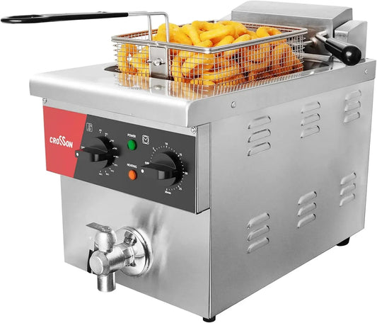 Rubinetto da cucina, 8 L, 3250 W, 80 a 200 °C, 230 V, CROSSON 230V/3250W, professionale, ristoranti, 2 zone di temperatura, acciaio inox